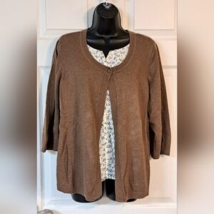 Christopher & Banks Brown Layered Cardigan Sweater